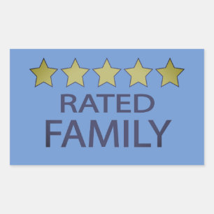 Adesivo Retangular Família Cinco estrelas