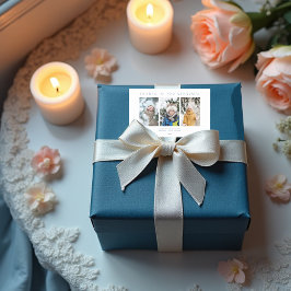 Adesivo Retangular Family Minimalist 3 Photos Collage Keepsake