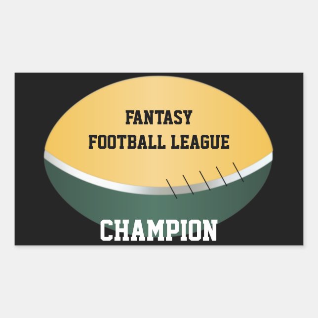 Adesivo Retangular Fantasy Football Champ (personalizável) (Frente)