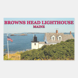 Adesivo Retangular Farol da Cabeça de Navegação, Maine Stickers