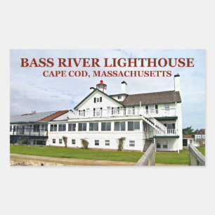 Adesivo Retangular Farol de Bass River, Massachusetts Stickers