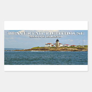 Adesivo Retangular Farol de Beavertail, Rhode Island