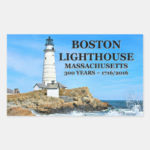 Adesivo Retangular Farol de Boston, Massachusetts