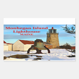 Adesivo Retangular Farol de Monhegan Island, Maine Stickers