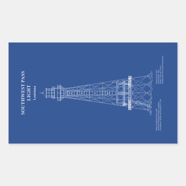 Adesivo Retangular Farol de Passagem do Sudoeste - Louisiana - AD (Frente)