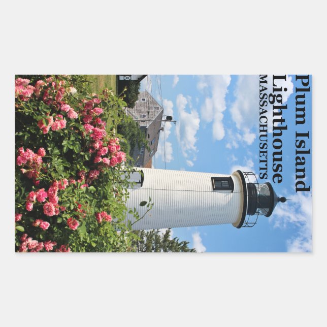 Adesivo Retangular Farol de Plum Island, Massachusetts Stickers (Frente)