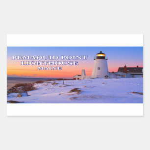 Adesivo Retangular Farol De Ponto Pemaquide, Maine
