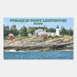 Adesivo Retangular Farol de Ponto Pemaquide, Maine Stickers