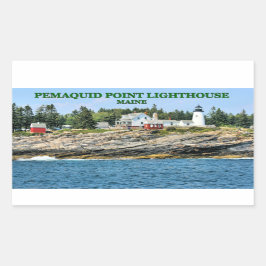 Adesivo Retangular Farol de Ponto Pemaquide, Maine Stickers