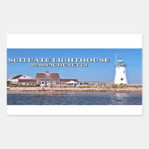 Adesivo Retangular Farol de Scituate, Massachusetts