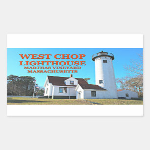 Adesivo Retangular Farol de West Chop, MÃES de Marthas Vineyard, Sti