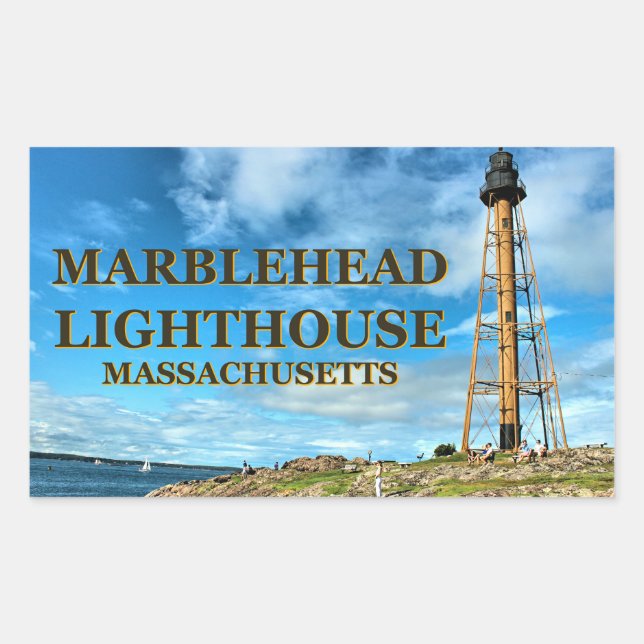 Adesivo Retangular Farol Marblehead, Massachusetts Stickers (Frente)