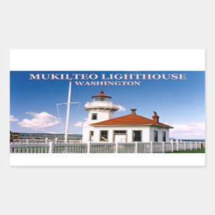 Adesivo Retangular Farol Mukilteo, Washington Stickers