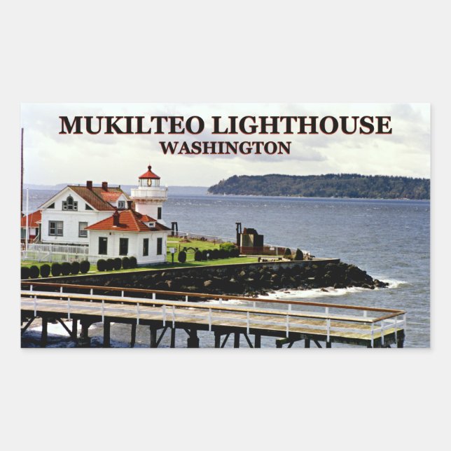 Adesivo Retangular Farol Mukilteo, Washington Stickers (Frente)