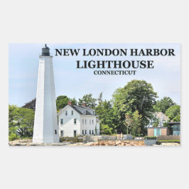 Adesivo Retangular Farol New London Harbor, CT Stickers