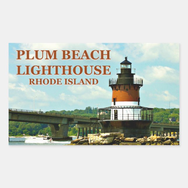 Adesivo Retangular Farol Plum Beach, Rhode Island Stickers (Frente)