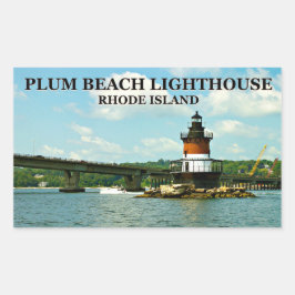 Adesivo Retangular Farol Plum Beach, Rhode Island Stickers