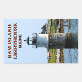Adesivo Retangular Farol Ram Island, Maine Stickers