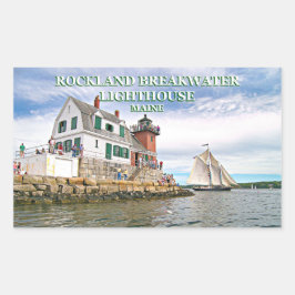 Adesivo Retangular Farol Rockland Breakwater, Maine Stickers