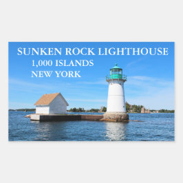 Adesivo Retangular Farol Sunken Rock, Nova Iorque