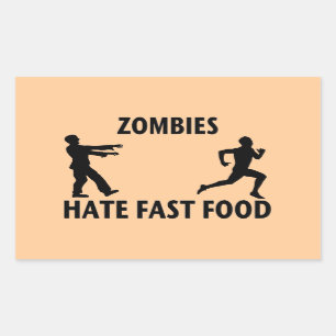 Adesivo Retangular Fast food do zombi