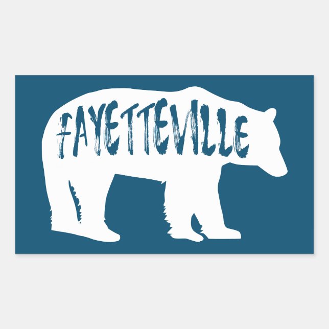 Adesivo Retangular Fayetteville Arkansas Bear (Frente)