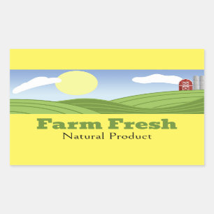 Adesivo Retangular Fazenda de produtos hortícolas frescos/Fruta Etiqu