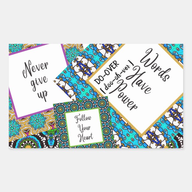 Adesivo Retangular Fazer sobre o plano de sonho Fazer (Frente)