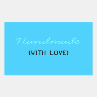 Adesivo Retangular Feita À Mão Com Amor