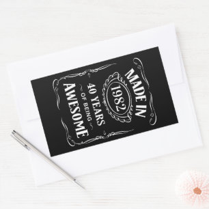 Adesivo Retangular Feito em 1982, 40 anos de ser incrível no dia 2022