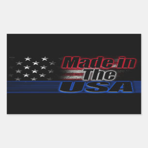 Adesivo Retangular FEITO NA bandeira americana