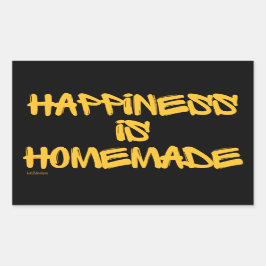 Adesivo Retangular FELICIDADE É A citação inspiradora do HOMEMADE