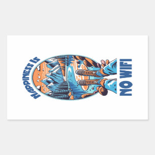 Adesivo Retangular Felicidade Não É Boot De Hiperligação Wifi