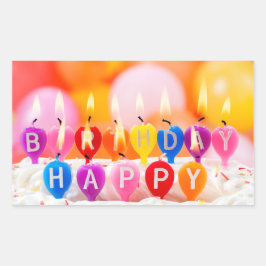 Adesivo Retangular Feliz aniversário