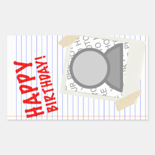 Adesivo Retangular feliz aniversário