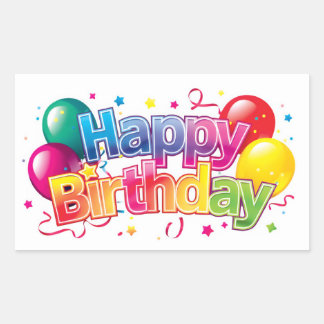 Adesivo Retangular Feliz aniversário