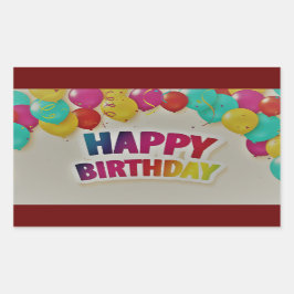 Adesivo Retangular Feliz aniversário