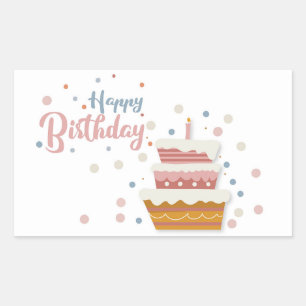 Adesivo Retangular Feliz Aniversário