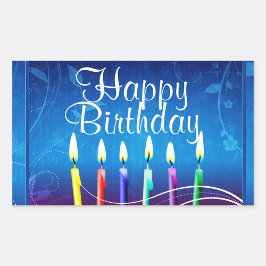 Adesivo Retangular Feliz aniversário