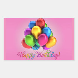 Adesivo Retangular Feliz aniversário