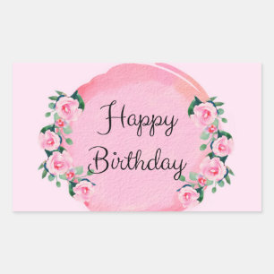Adesivo Retangular Feliz aniversário