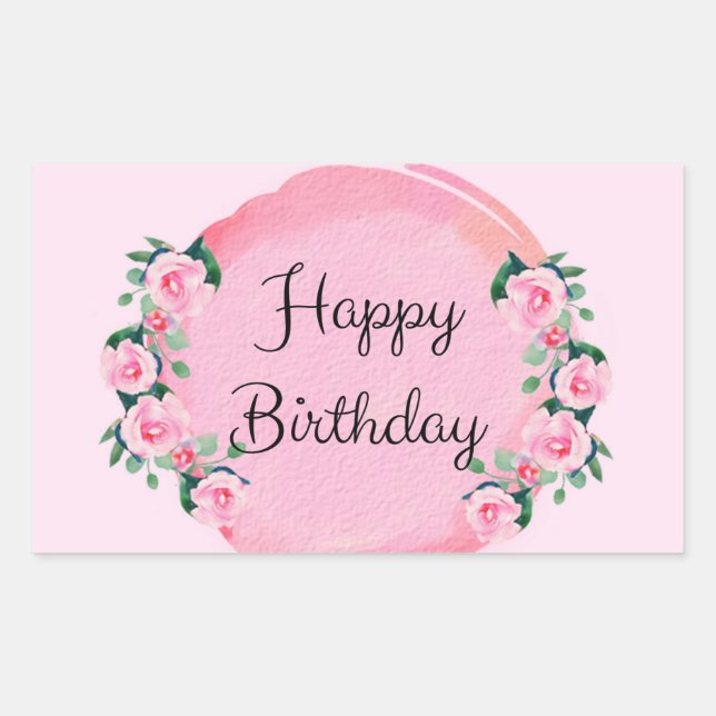 Adesivo Retangular Feliz aniversário (Frente)
