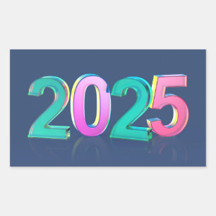 Adesivo Retangular Feliz ano novo 2025