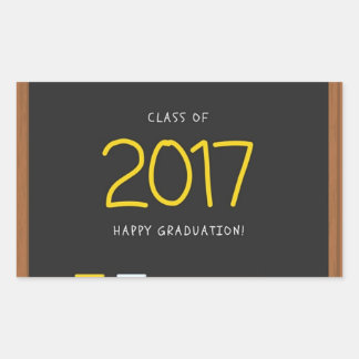 Adesivo Retangular Feliz aula de graduação 2017!