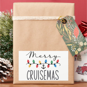 Adesivo Retangular Feliz Cruisemas Família Viagem de Cruzeiro de Nata