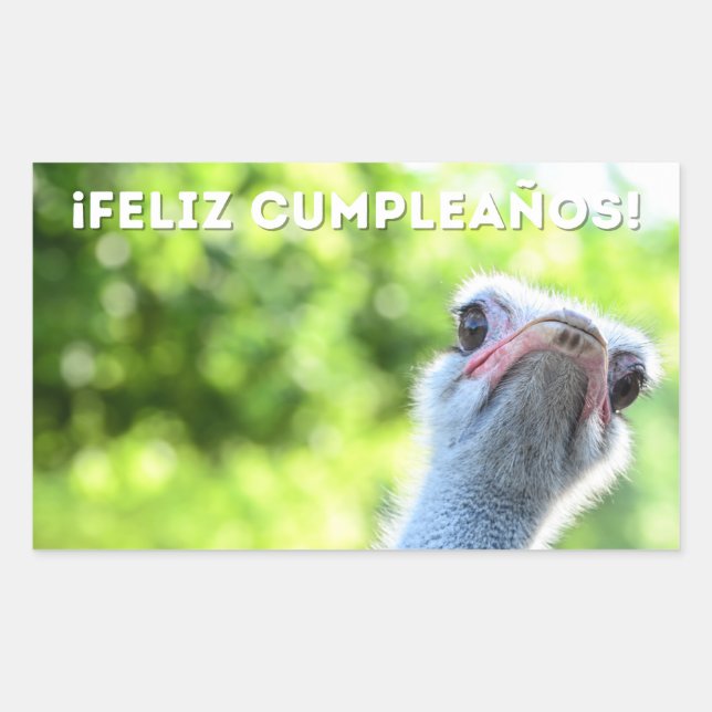 Adesivo Retangular Feliz cumpleaños, feliz aniversário espanhol (Frente)