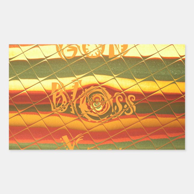 Adesivo Retangular Feliz Deus abençoe de Natal Você Cores Design (Frente)