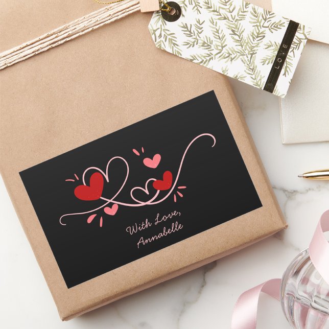 Adesivo Retangular Feliz Dia dos Namorados (Criador carregado)