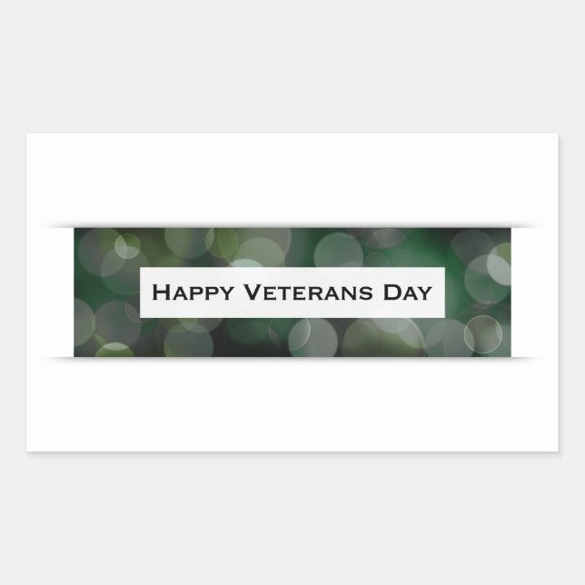 Adesivo Retangular Feliz Dia dos Veteranos (boque) (Frente)