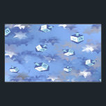Adesivo Retangular Feliz Hanukkah Challing Stars and Dreidels<br><div class="desc">Você está vendo a coleção de Design Lee Hiller. Roupa,  Ofertas e Coleções Lee Hiller Fotografia ou Coleção de Arte Digital. Você pode ver sua fotografia da Nature em http://HikeOurPlanet.com/ e seguir seu blog de caminhada no Hot Primavera National Park.</div>